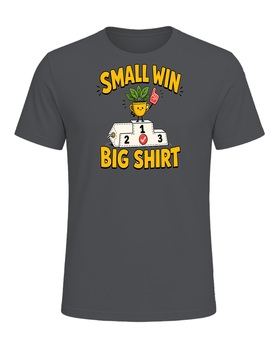 SMALL WIN BIG SHIRT — Asphalt