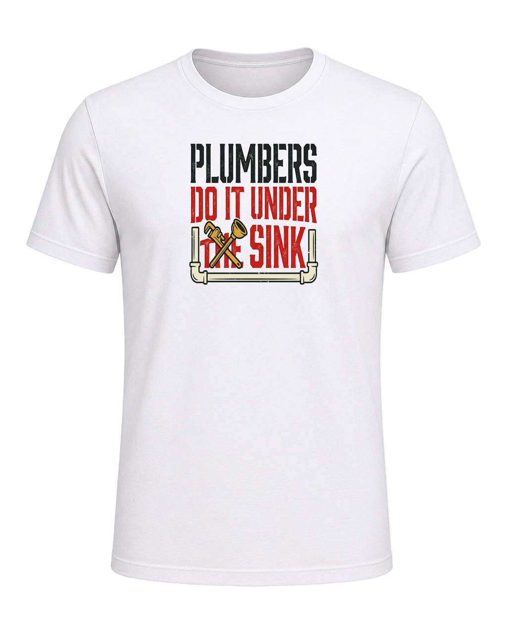 Plumbers do it under the sink — White