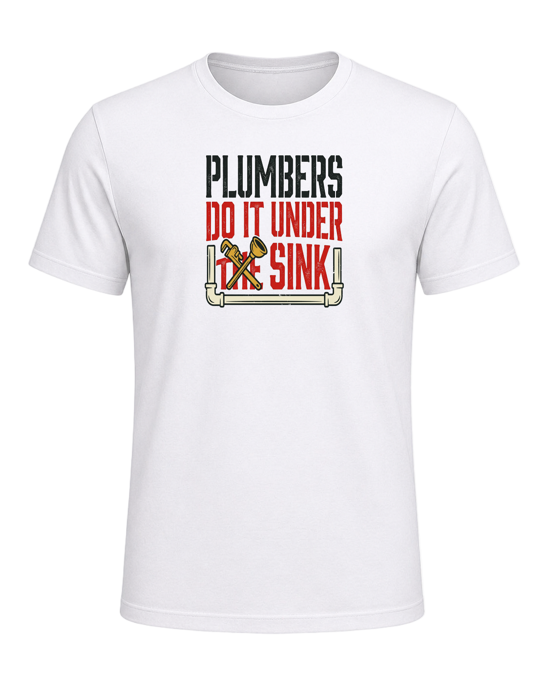 Plumbers do it under the sink — White