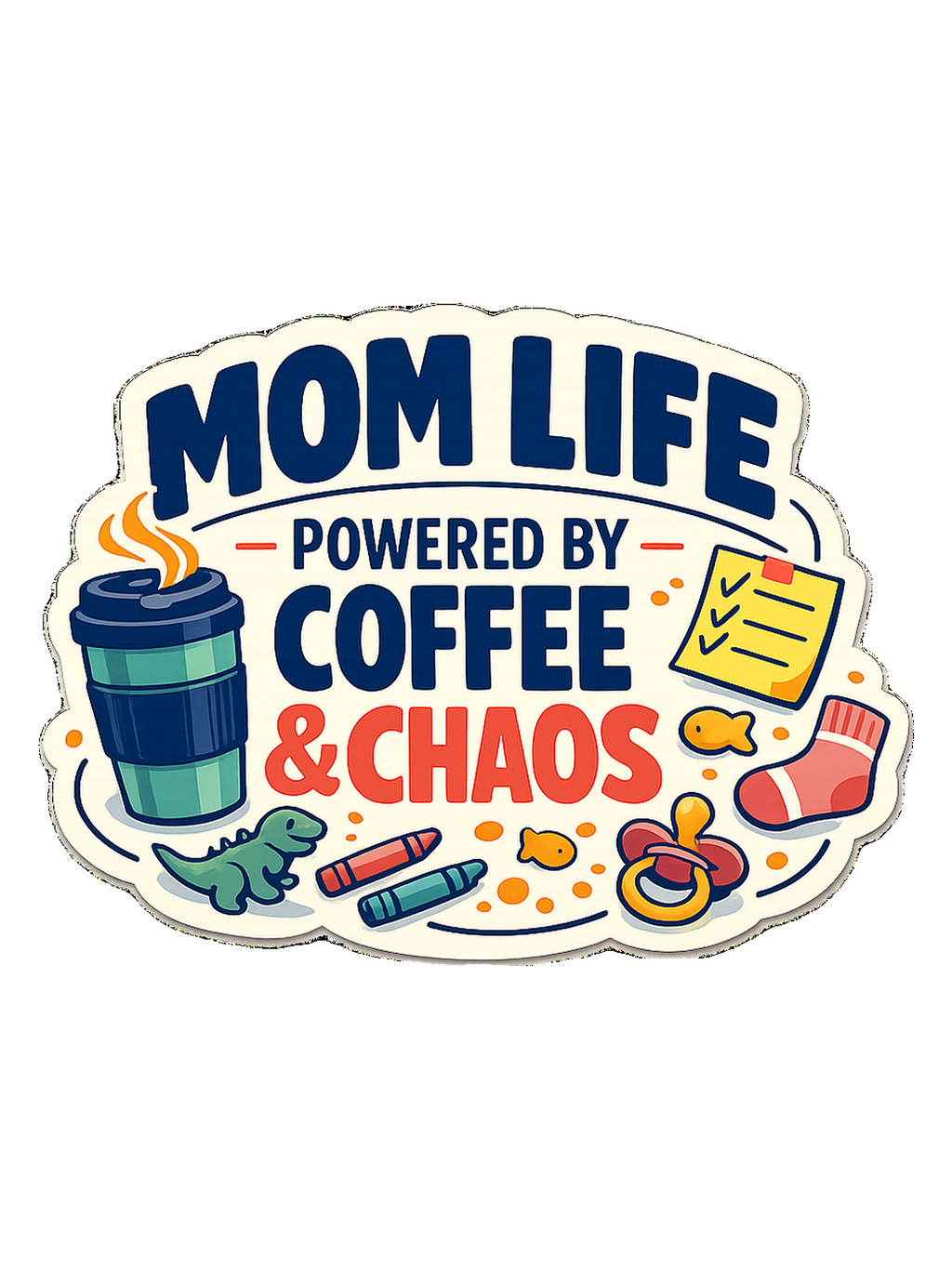 Mom Life Powered By Coffee & Chaos Tee