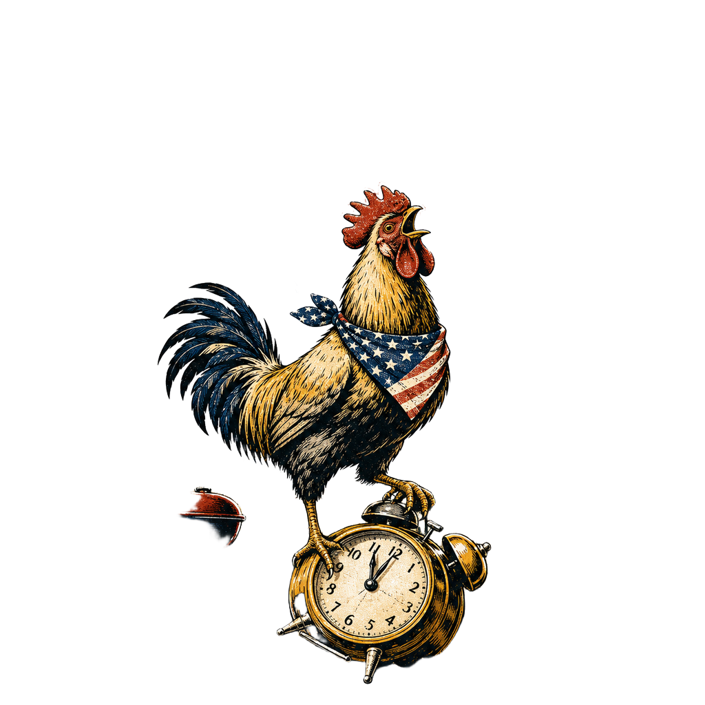 Rooster Alarm. No Snooze Button.