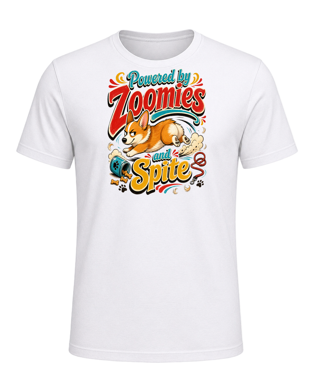 Powered by Zoomies and Spite — White