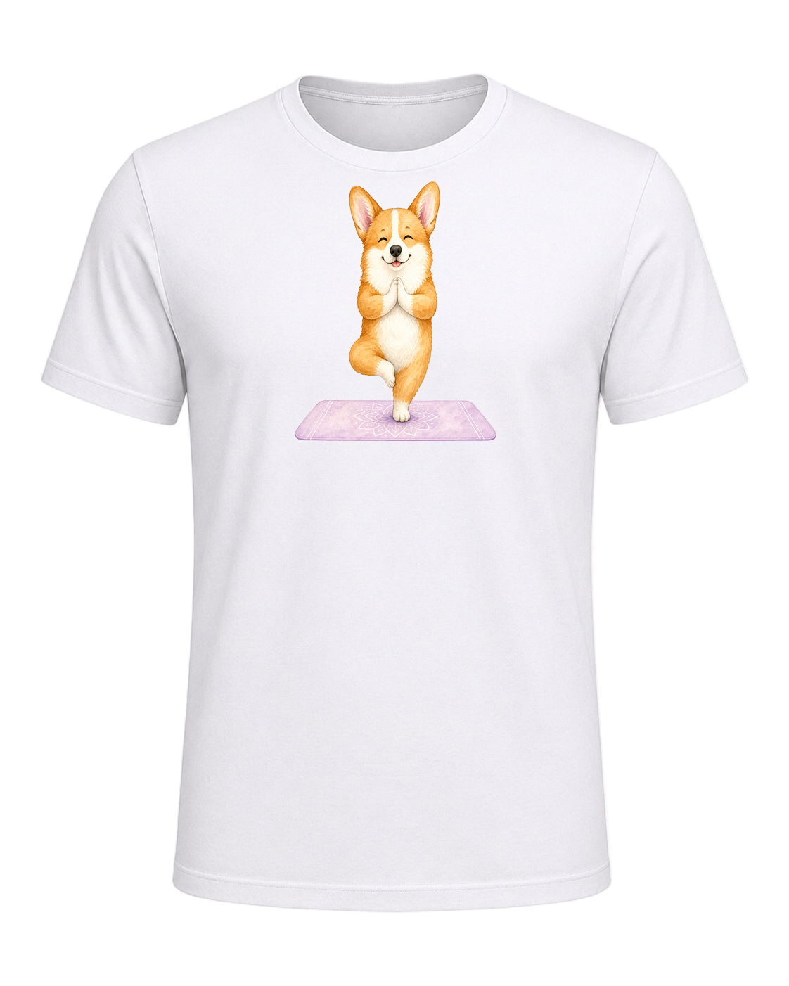 Corgi + Yoga — White