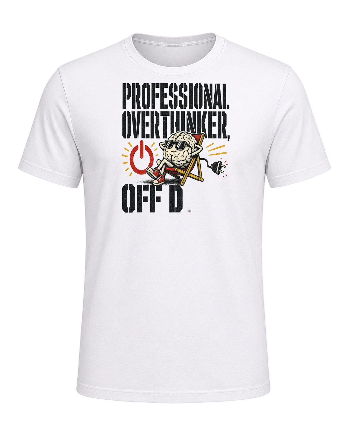 PROFESSIONAL OVERTHINKER, OFF DUTY — White