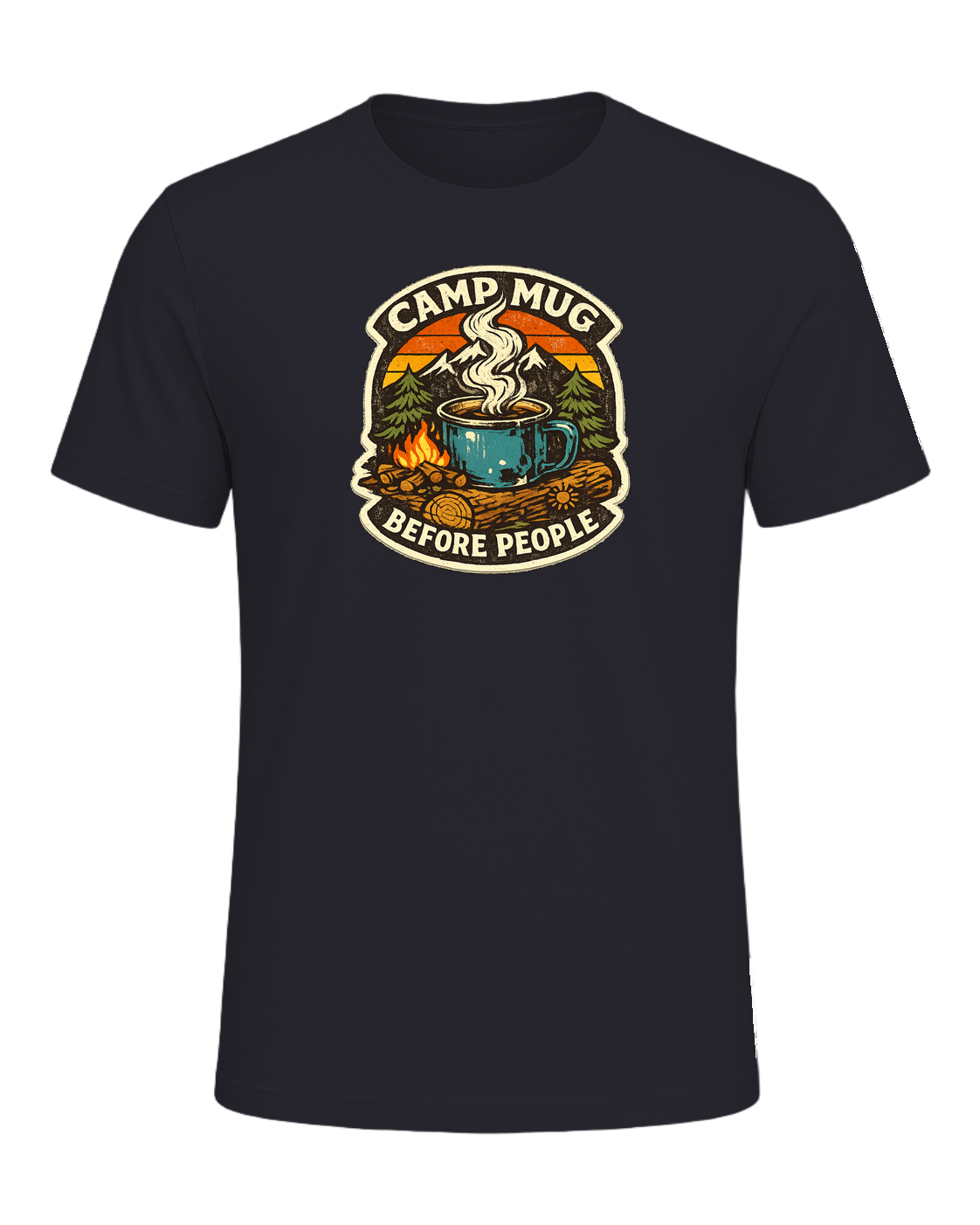 Camp Mug Before People Tee — Dark Grey
