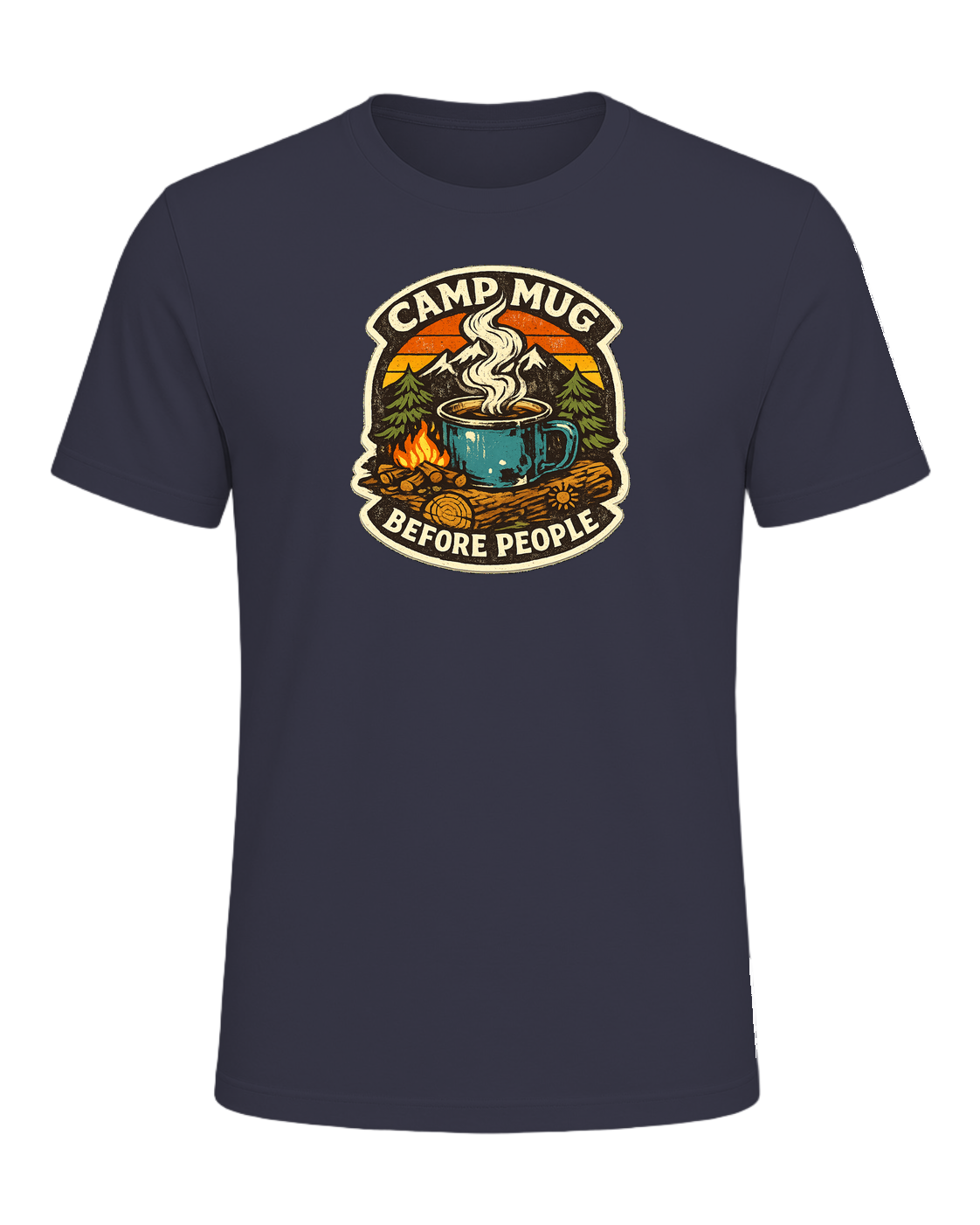Camp Mug Before People Tee — Heather Midnight Navy