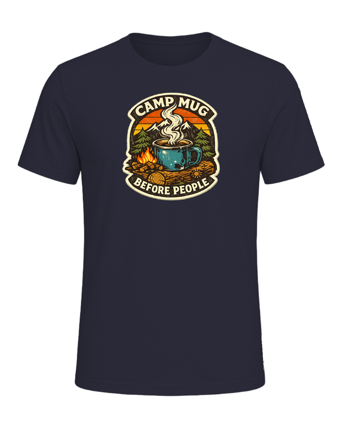 Camp Mug Before People Tee — Heather Navy