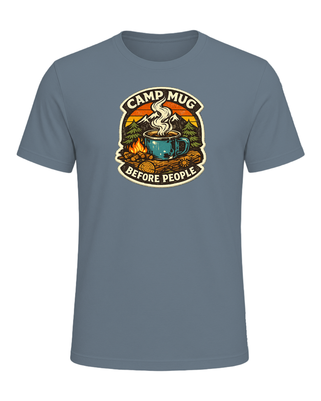 Camp Mug Before People Tee — Heather Slate
