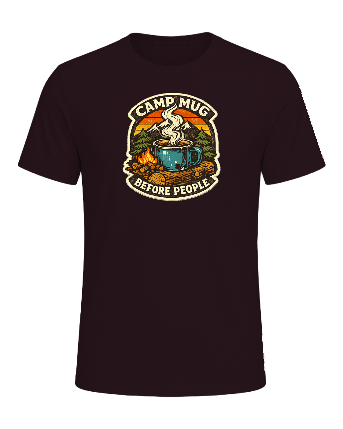 Camp Mug Before People Tee — Oxblood Black