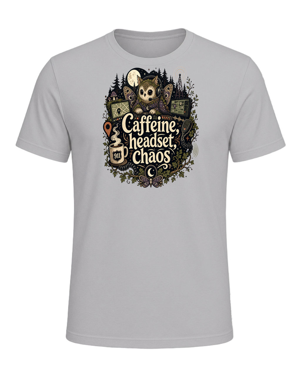 Caffeine, headset, chaos — Athletic Heather