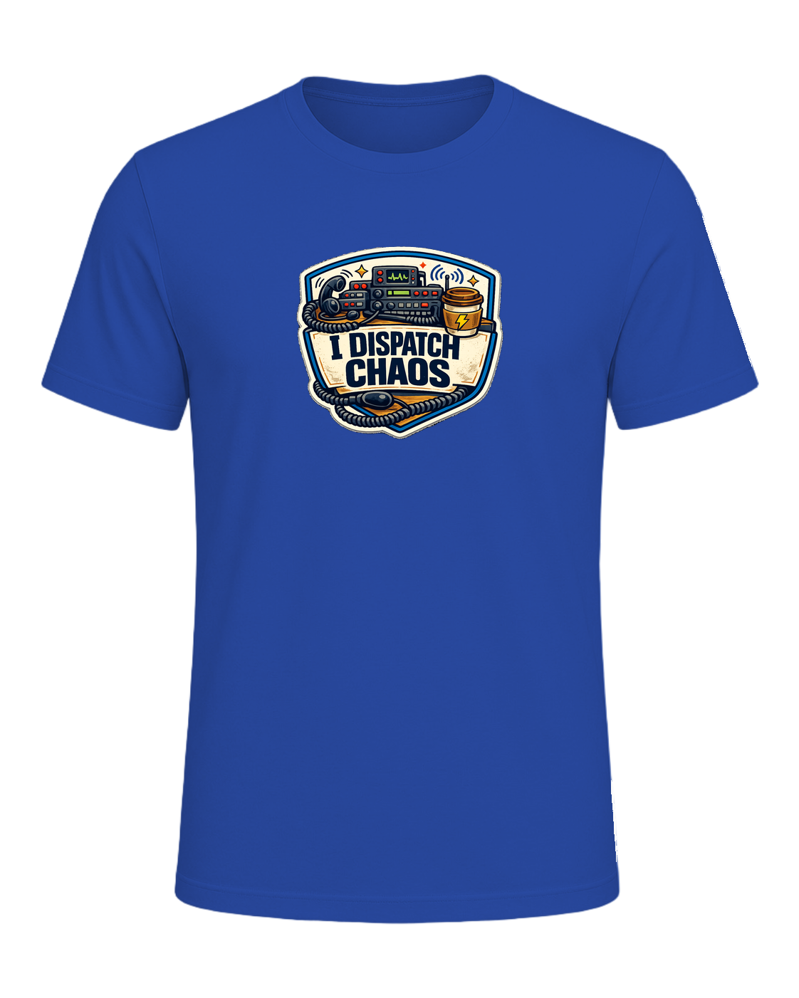 A funny emergency dispatcher tee for the calm voice behind every chaotic shift. — True Royal