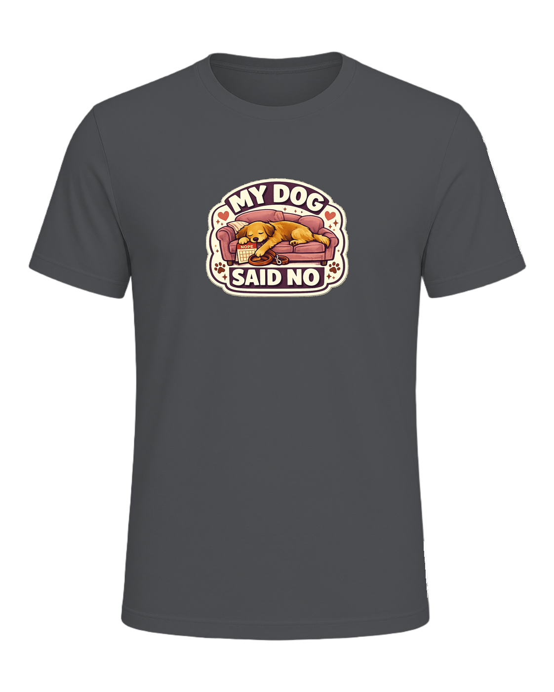 A cozy funny dog mom tee for anyone whose dog gets final say on the schedule. — Asphalt