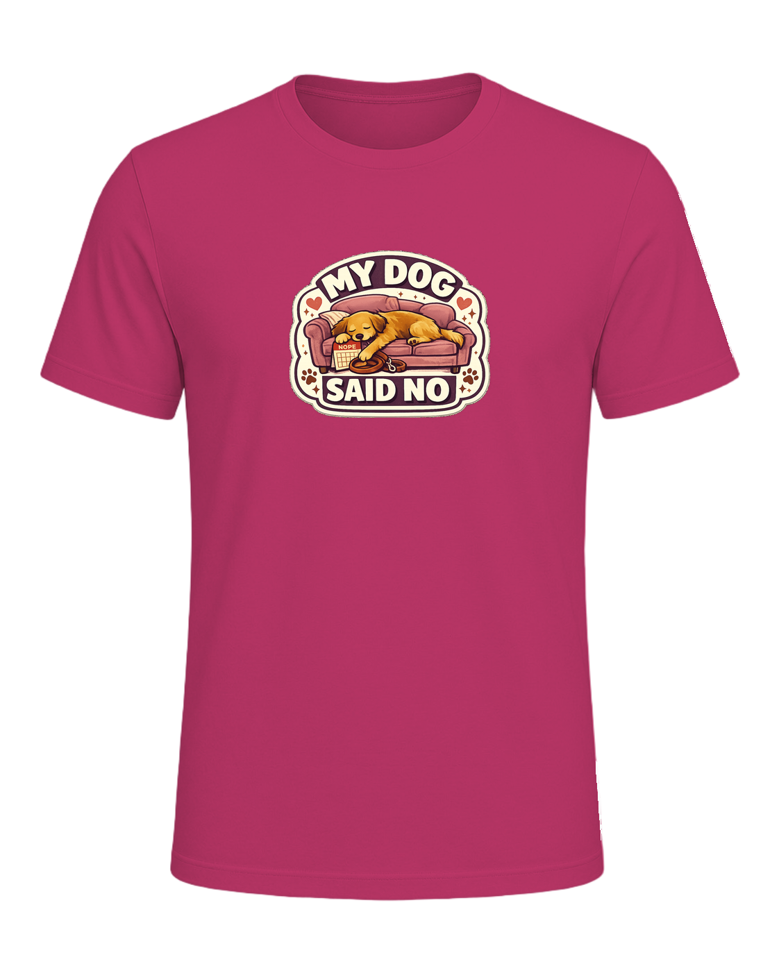 A cozy funny dog mom tee for anyone whose dog gets final say on the schedule. — Berry