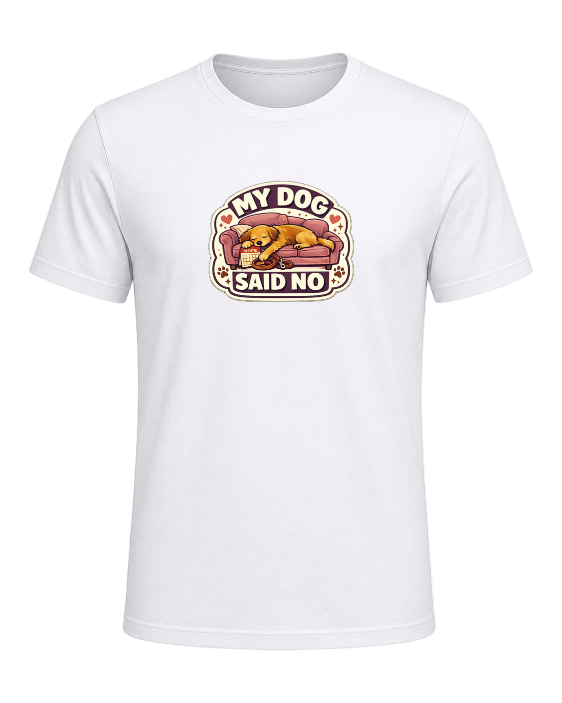 A cozy funny dog mom tee for anyone whose dog gets final say on the schedule. — White