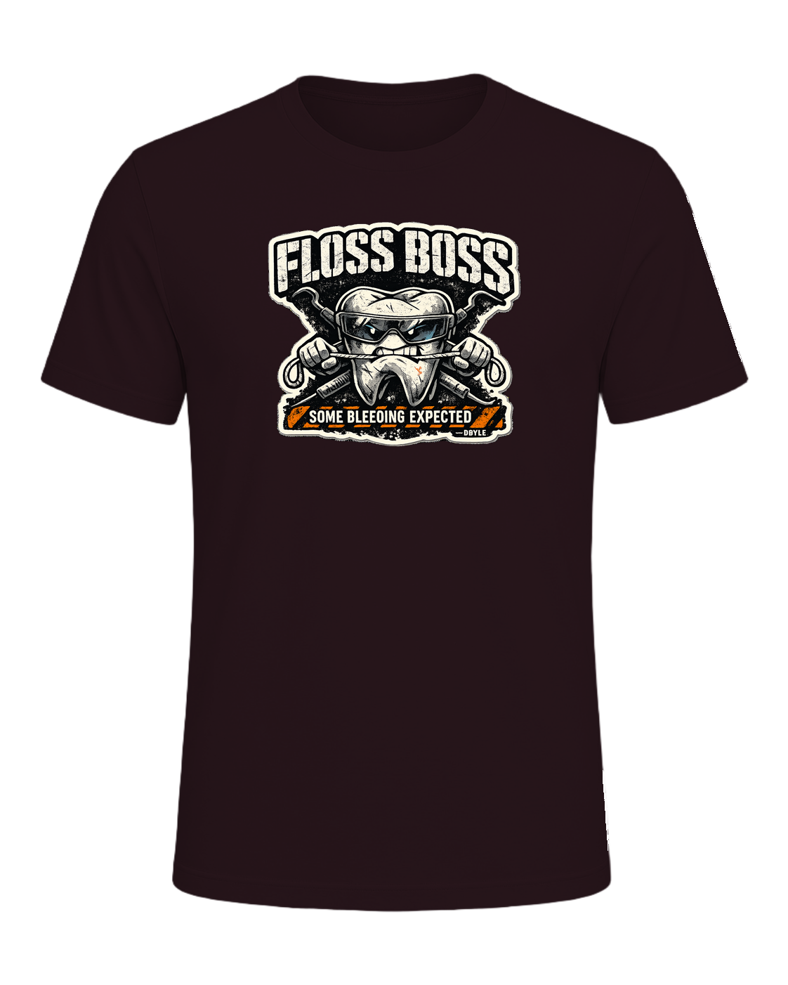 Floss Boss Some Bleeding Expected Tee — Oxblood Black