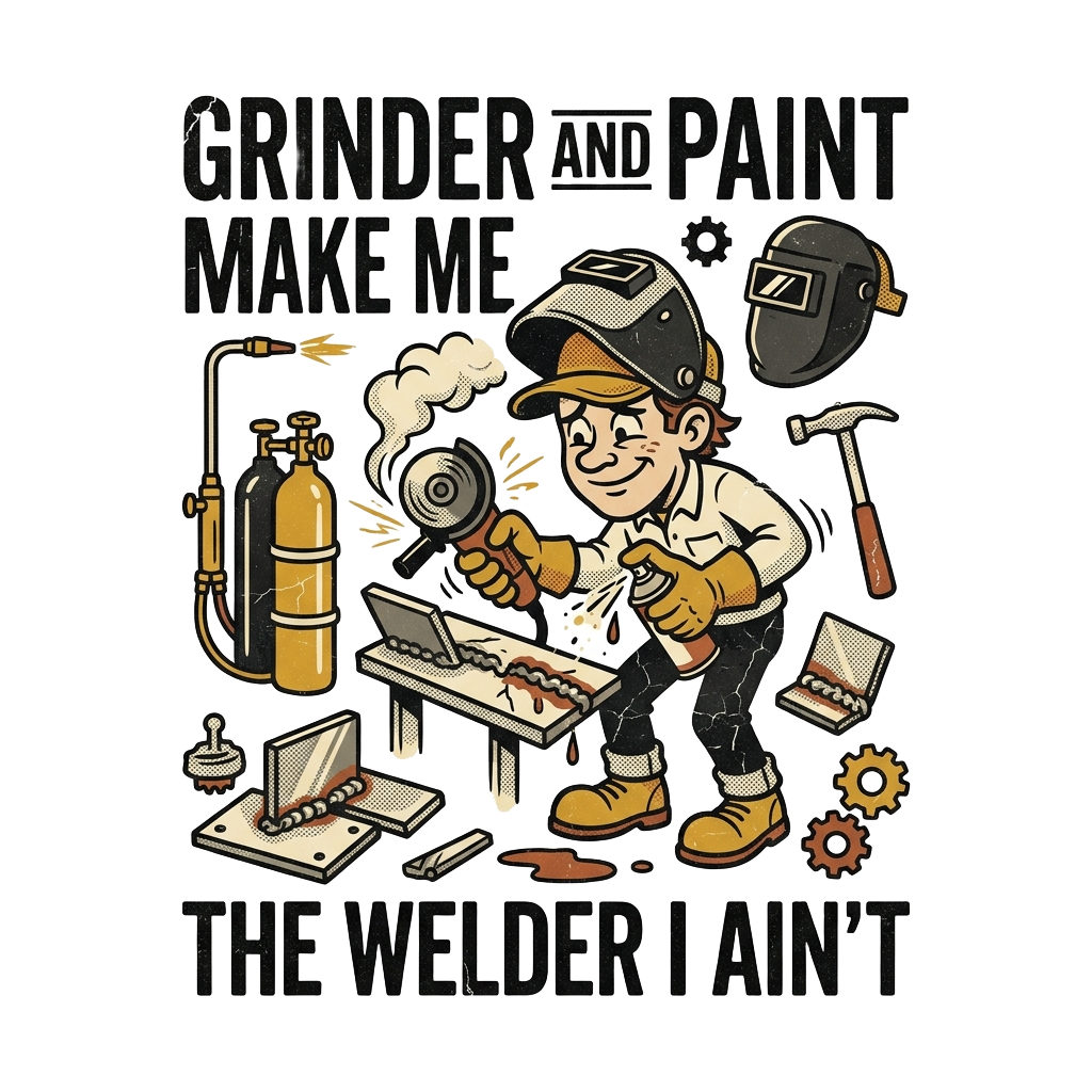 Grinder and paint make me the welder I ain't