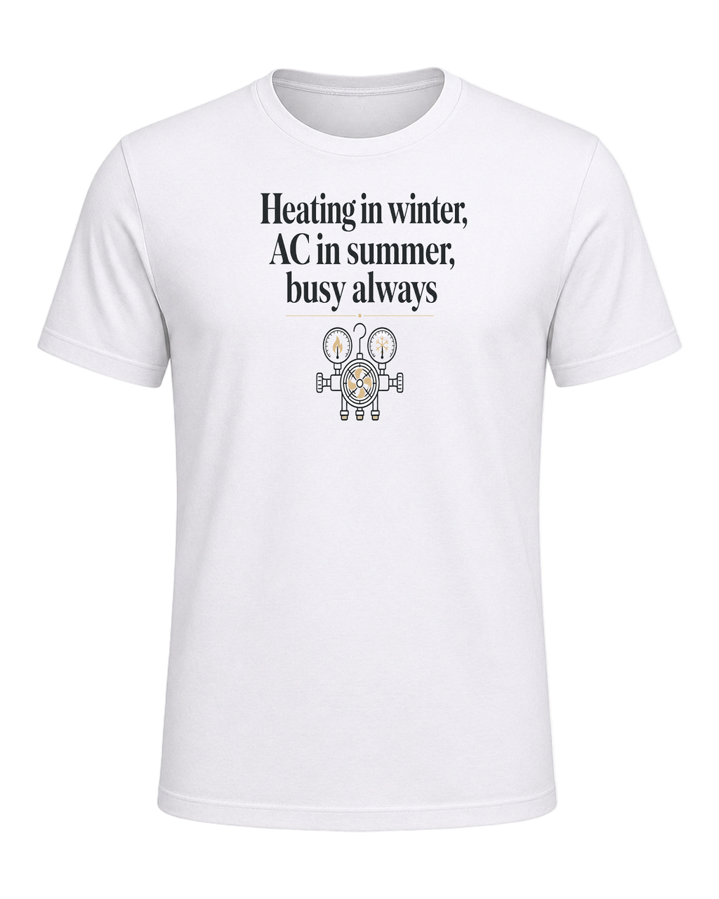 Heating in winter, AC in summer, busy always — White