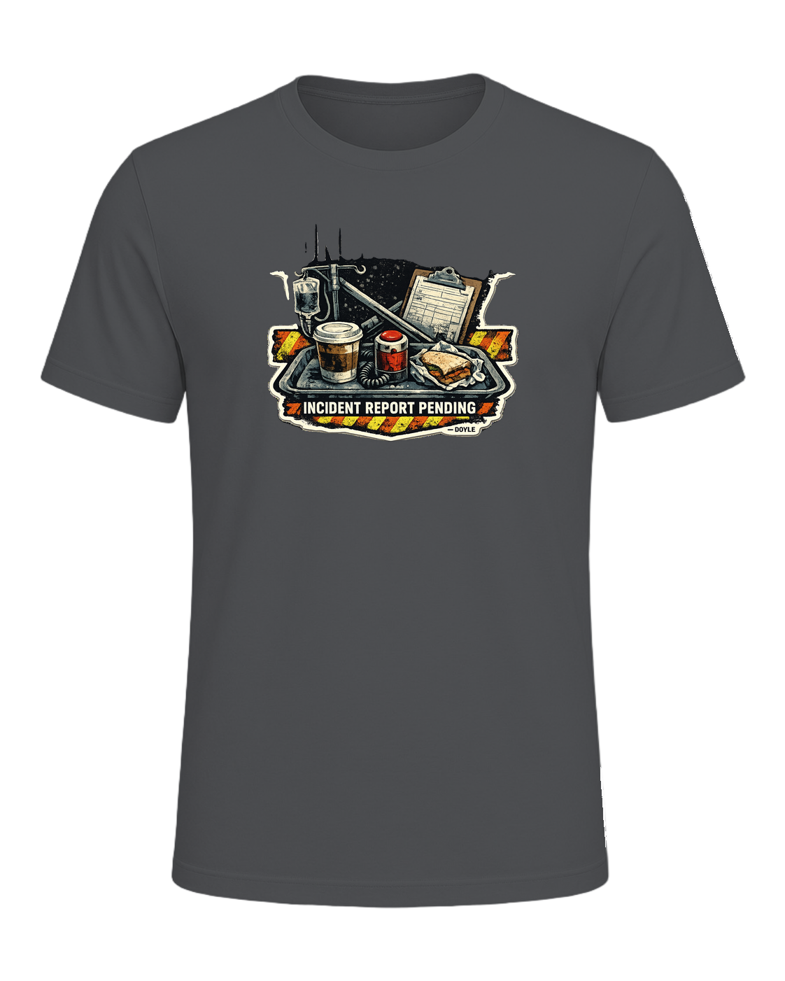 Lunch Break Incident Report Pending Tee — Asphalt