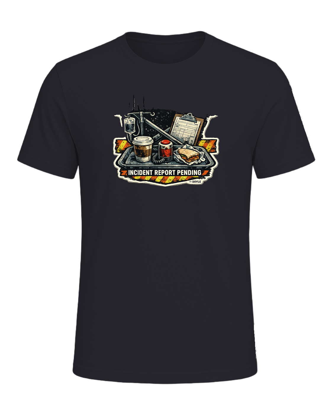 Lunch Break Incident Report Pending Tee — Dark Grey
