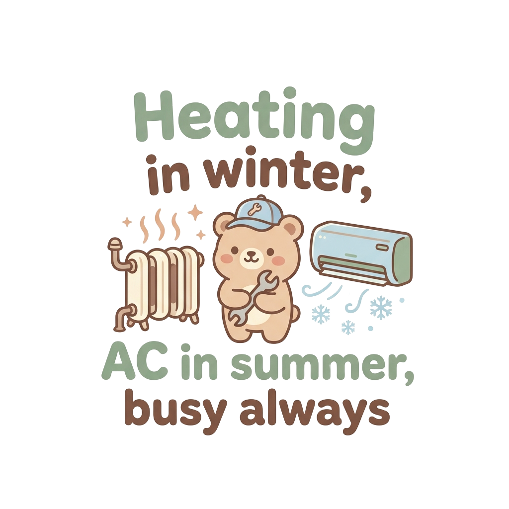 Heating in winter, AC in summer, busy always