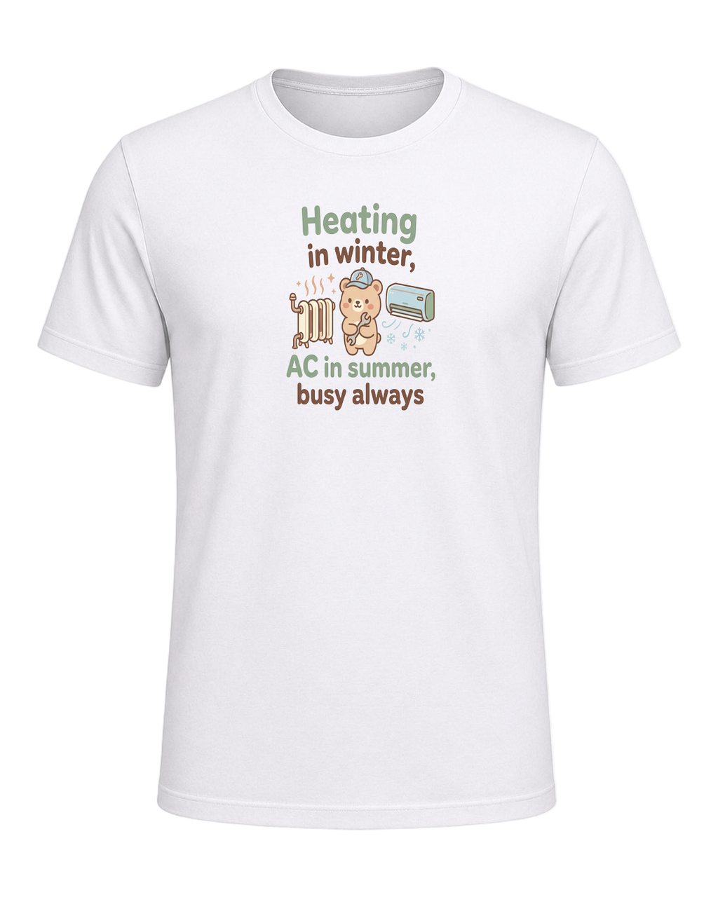 Heating in winter, AC in summer, busy always — White
