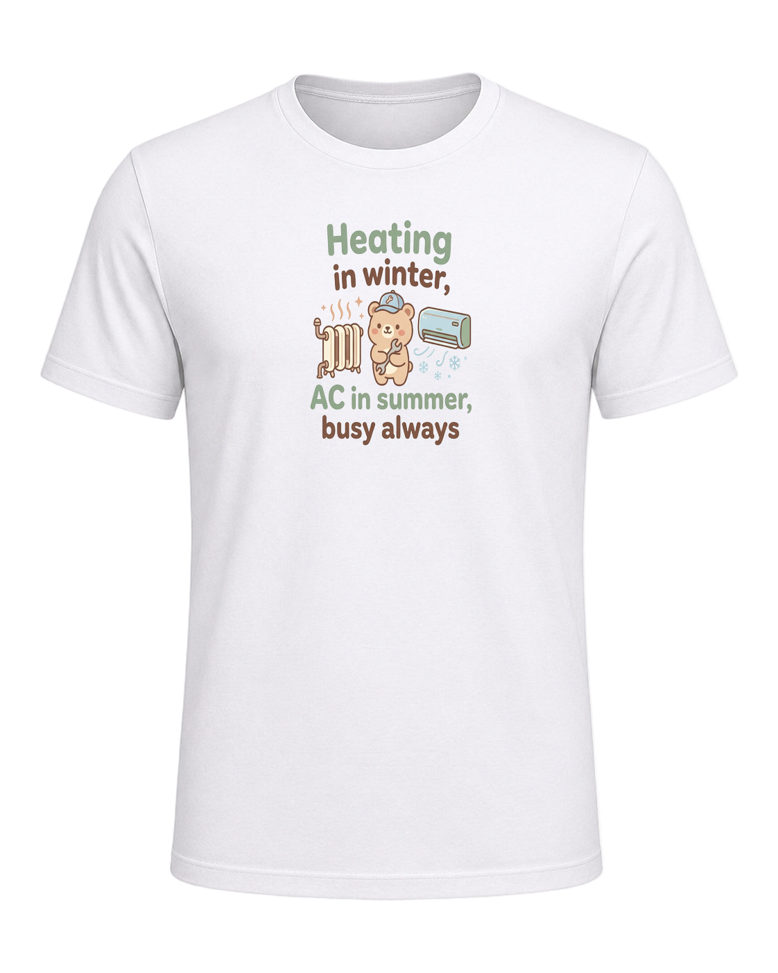Heating in winter, AC in summer, busy always — White
