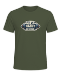 A bold barbell gym tee for lifters who train heavy and keep the room kind. — Military Green