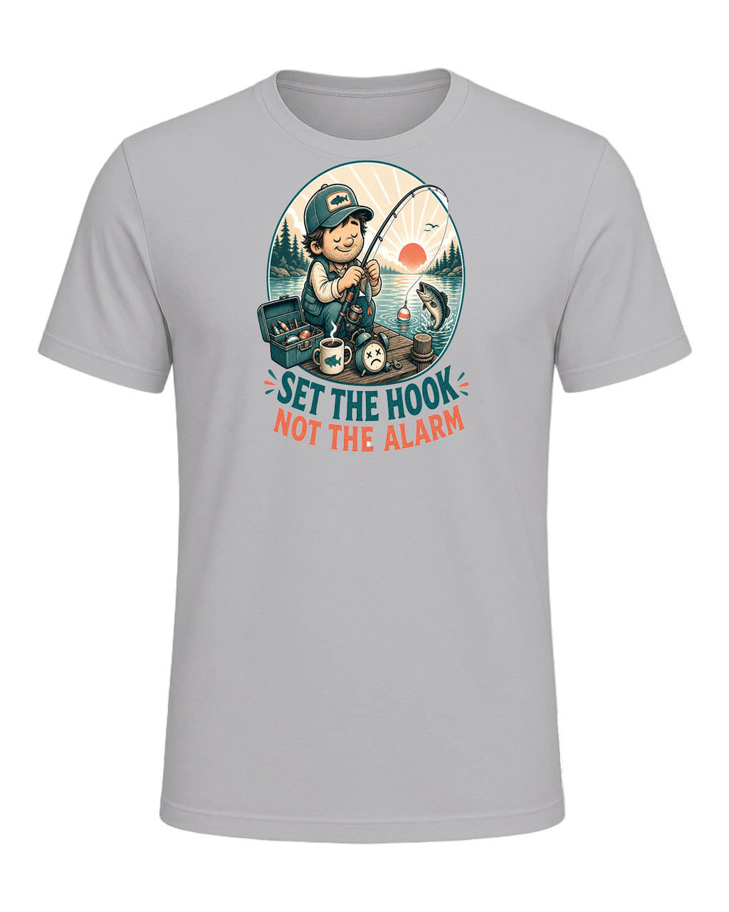 SET THE HOOK NOT THE ALARM — Athletic Heather