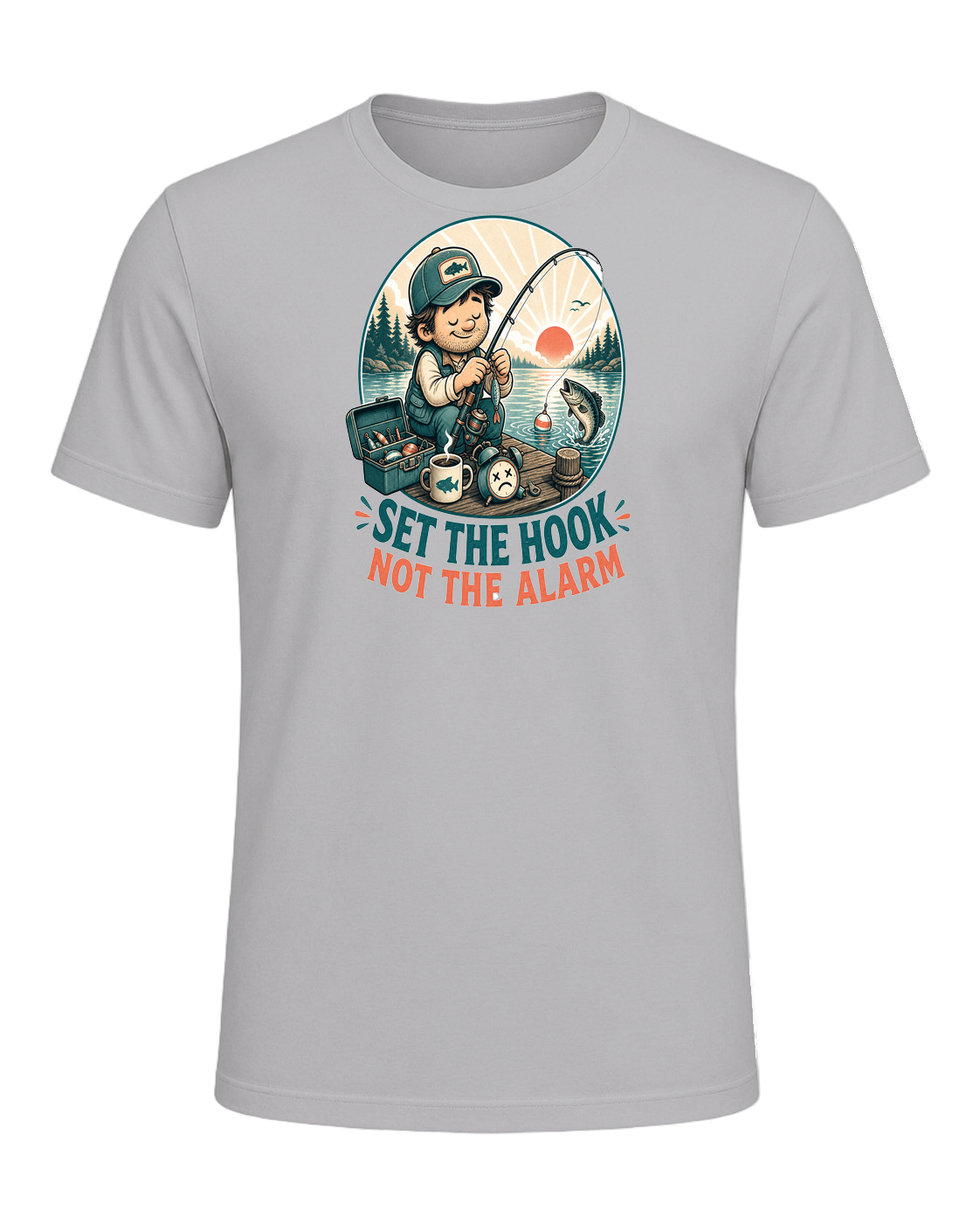 SET THE HOOK NOT THE ALARM — Athletic Heather