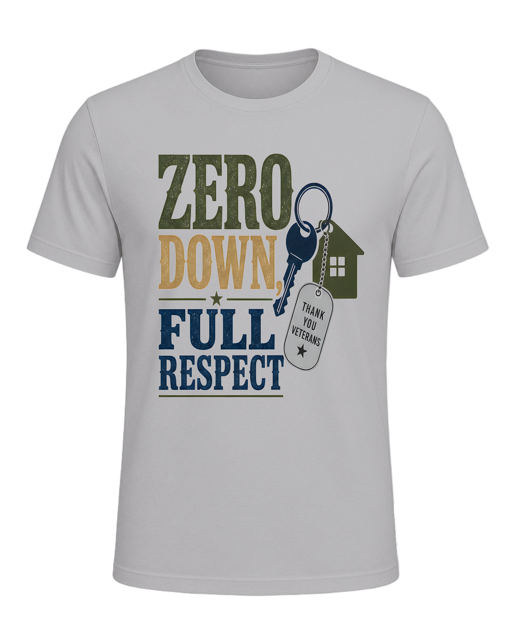 ZERO DOWN, FULL RESPECT — Athletic Heather