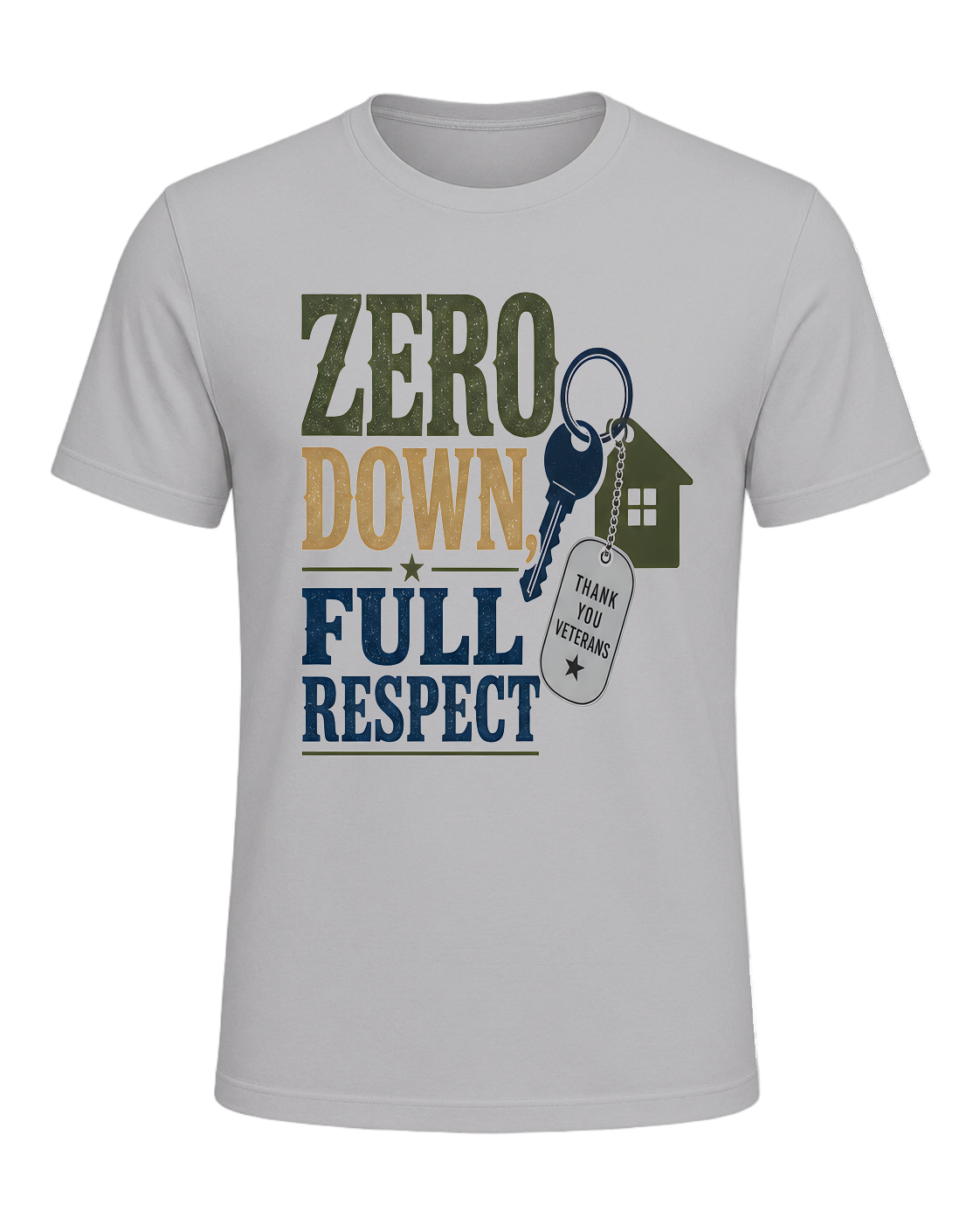 ZERO DOWN, FULL RESPECT — Athletic Heather