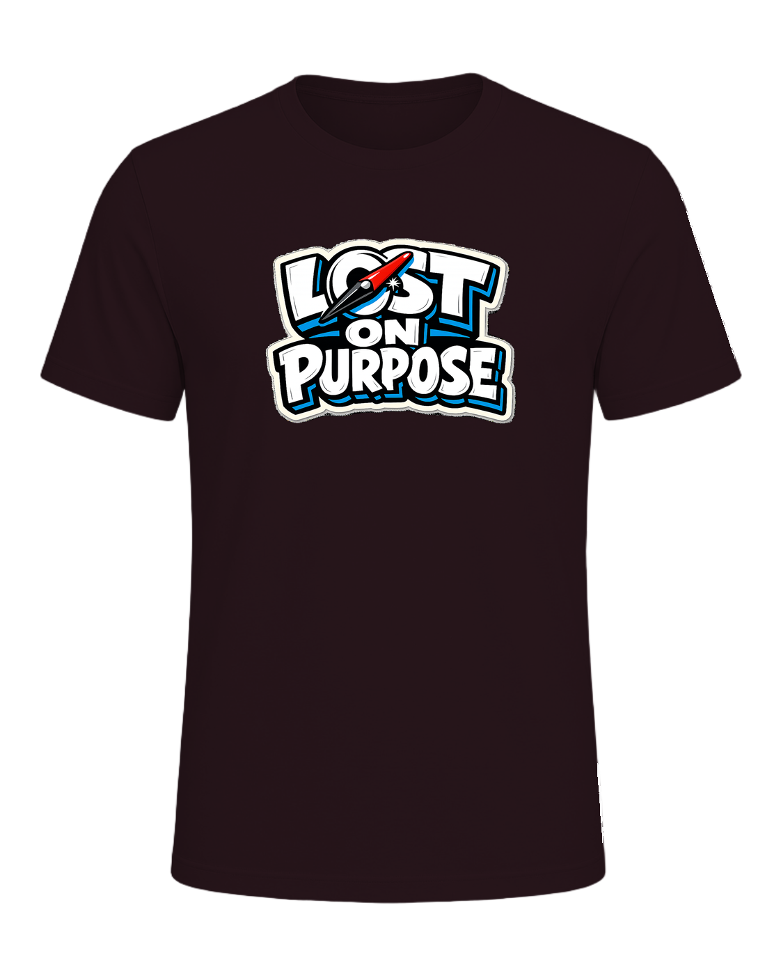 A loud travel tee for wanderers who make detours the whole point. — Oxblood Black
