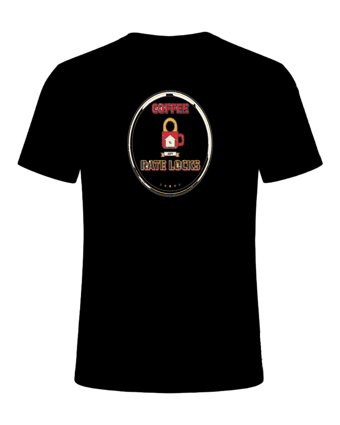 POWERED BY COFFEE AND RATE LOCKS — Black