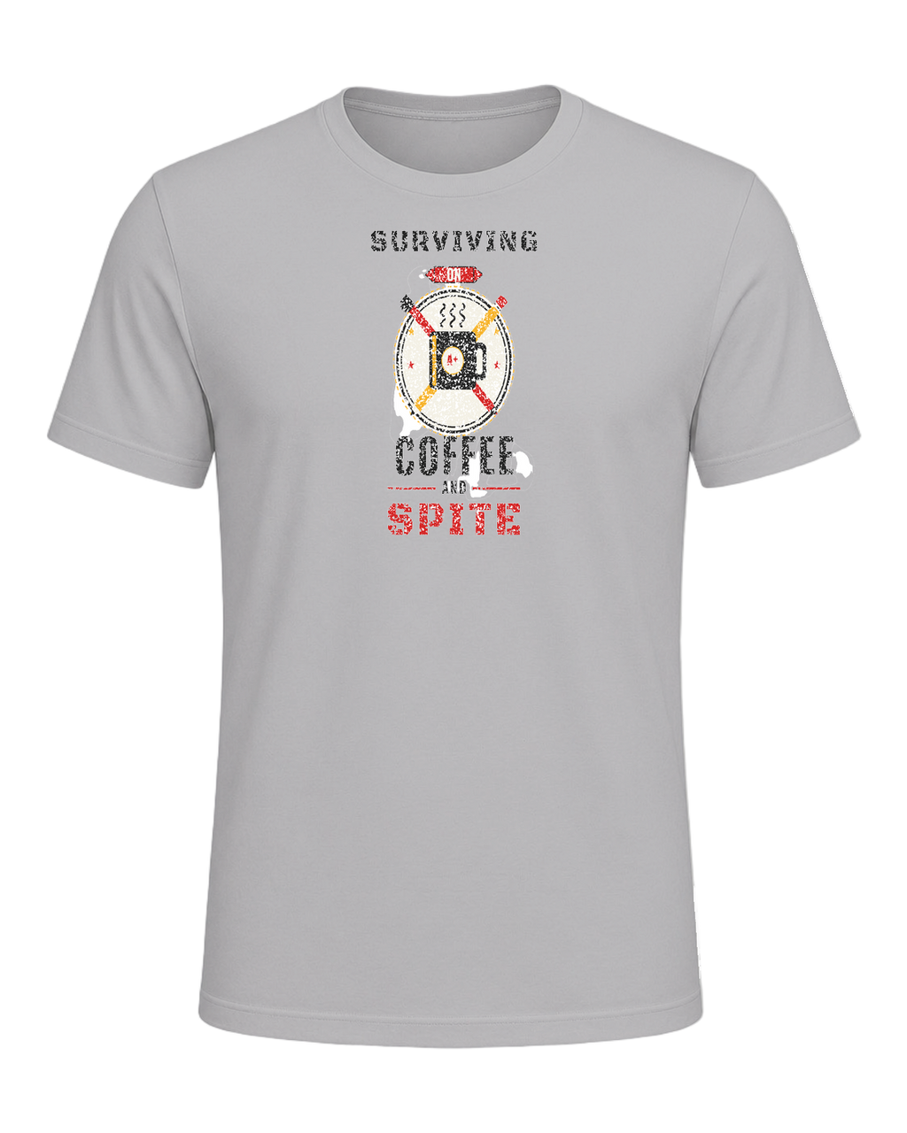SURVIVING ON COFFEE AND SPITE — Athletic Heather