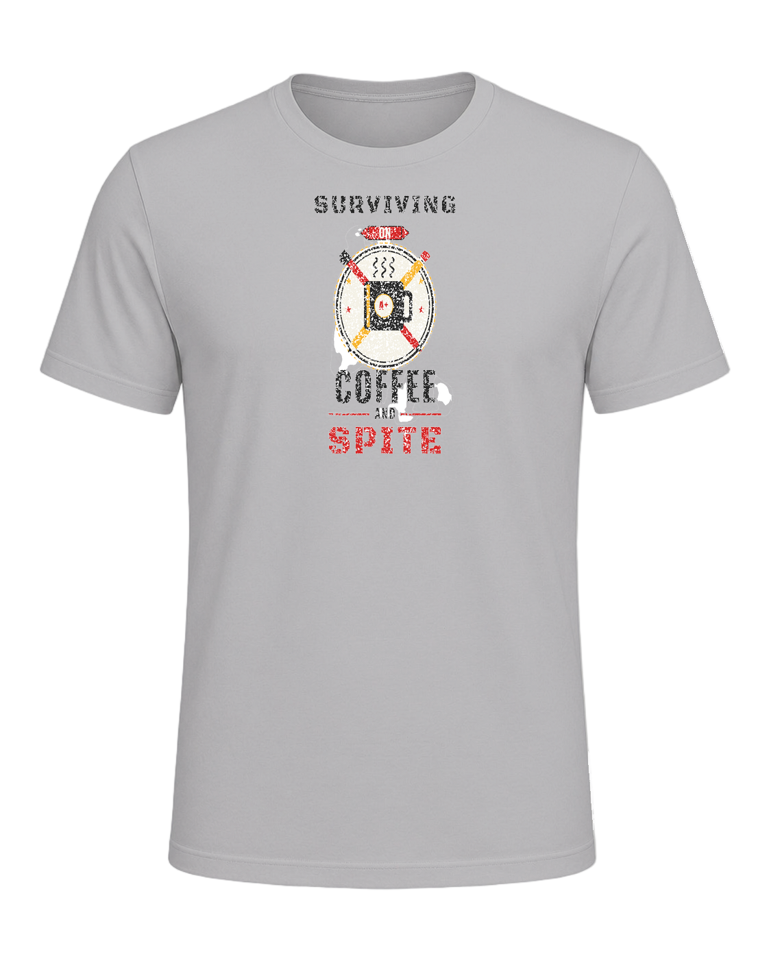 SURVIVING ON COFFEE AND SPITE — Athletic Heather