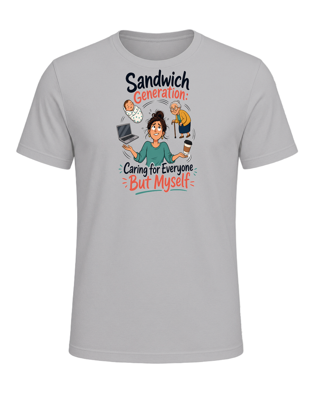 Sandwich Generation Humor — Athletic Heather