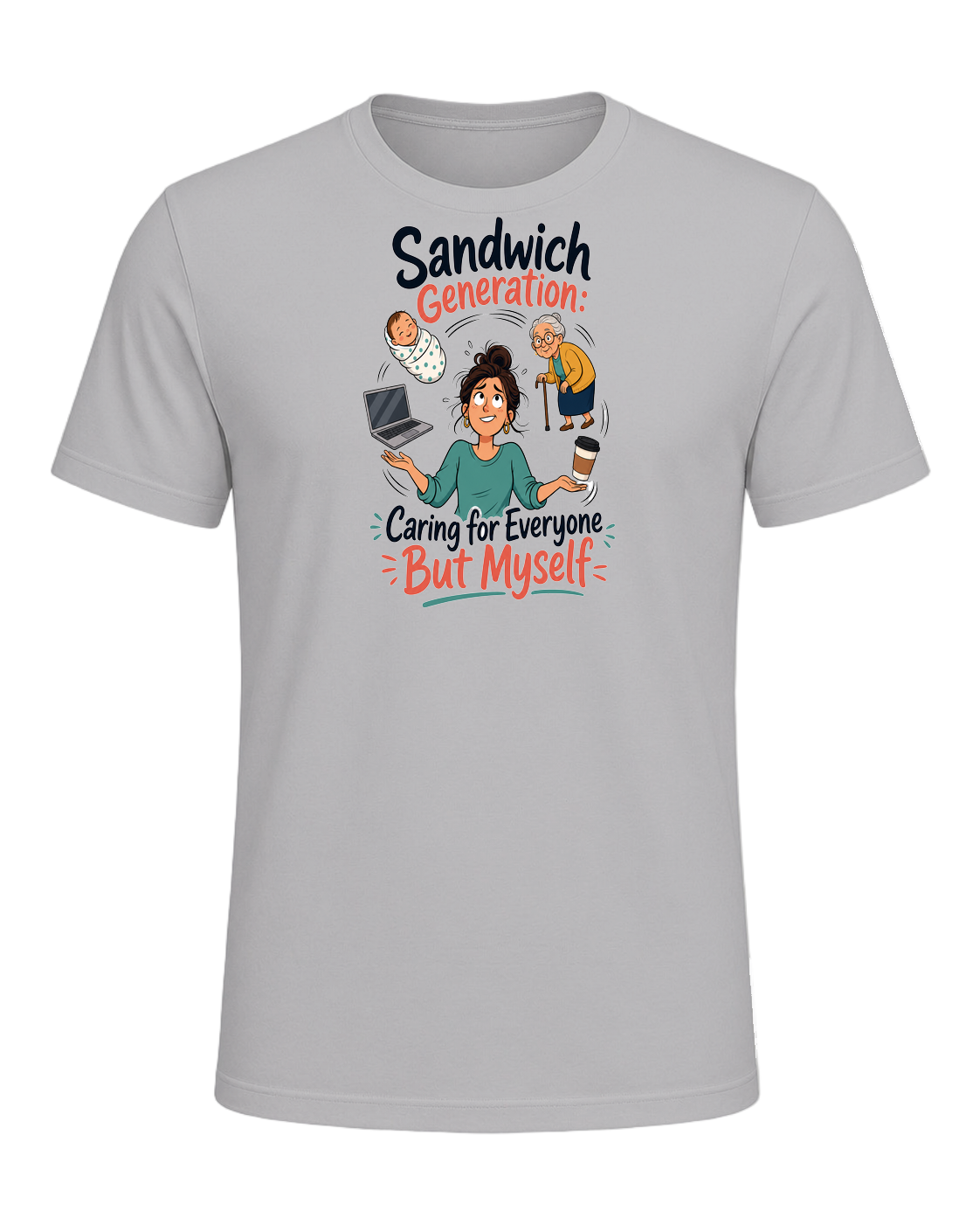 Sandwich Generation Humor — Athletic Heather