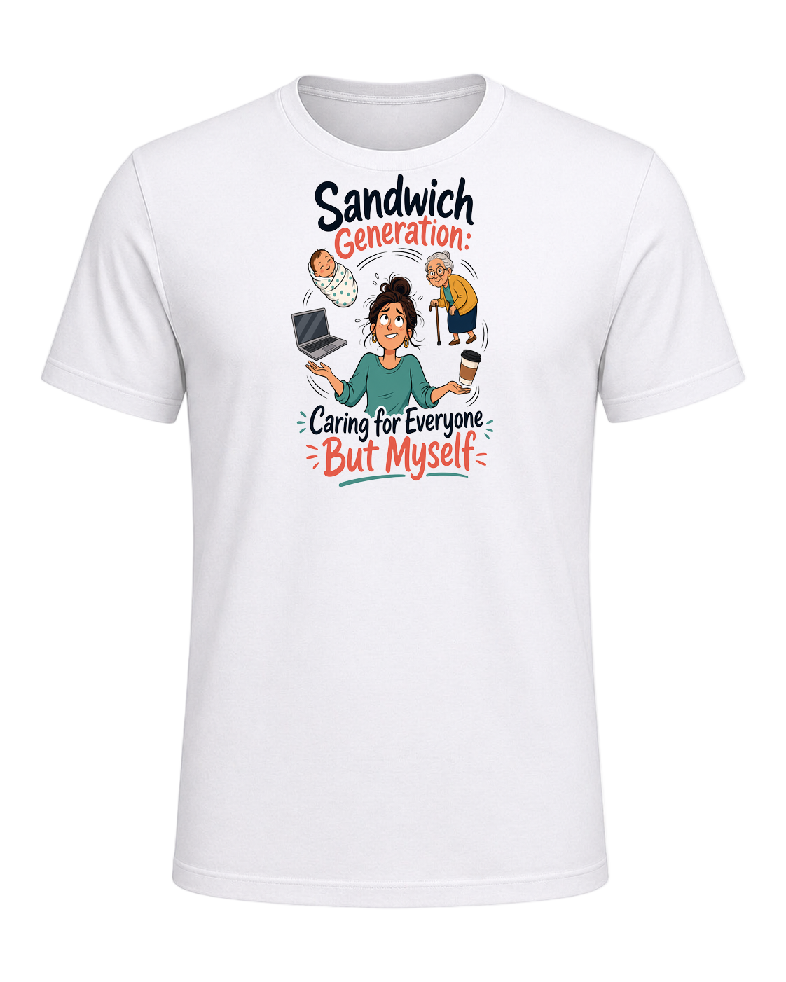 Sandwich Generation Humor — White