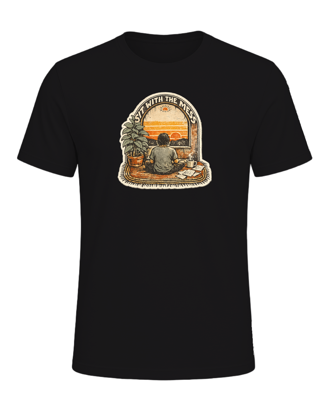 Sit With The Mess Tee — Dark Grey Heather