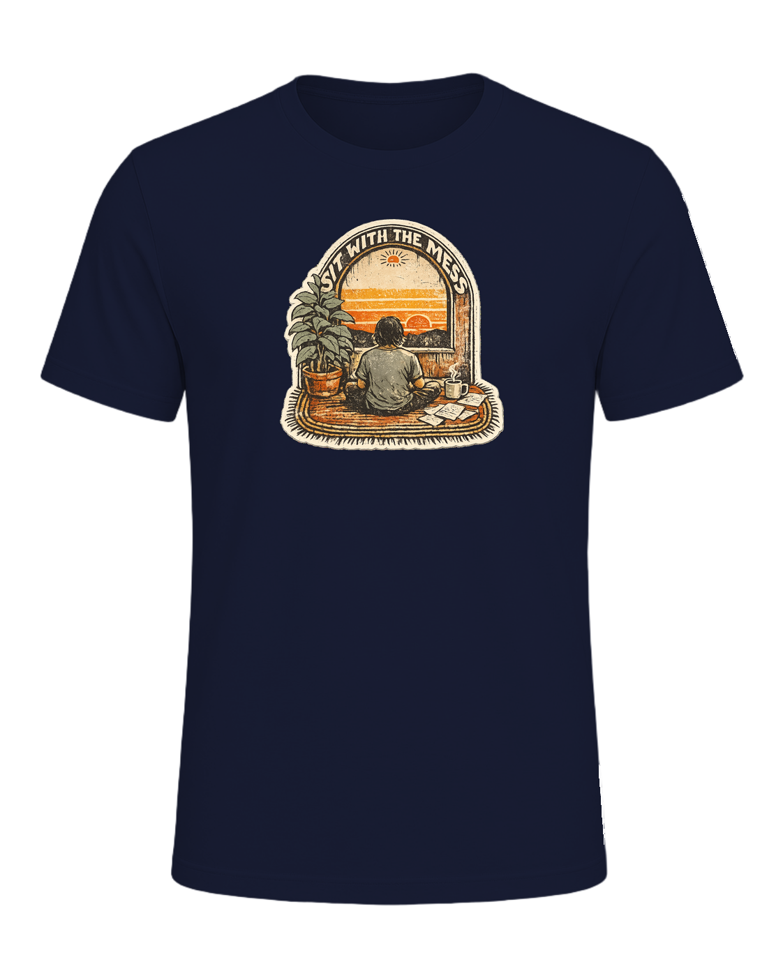 Sit With The Mess Tee — Navy