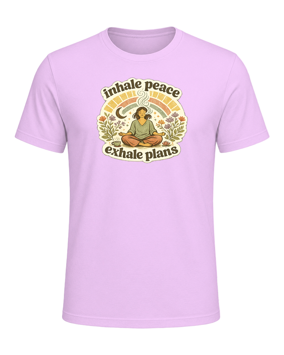 Inhale Peace Exhale Plans Tee — Heather Prism Lilac