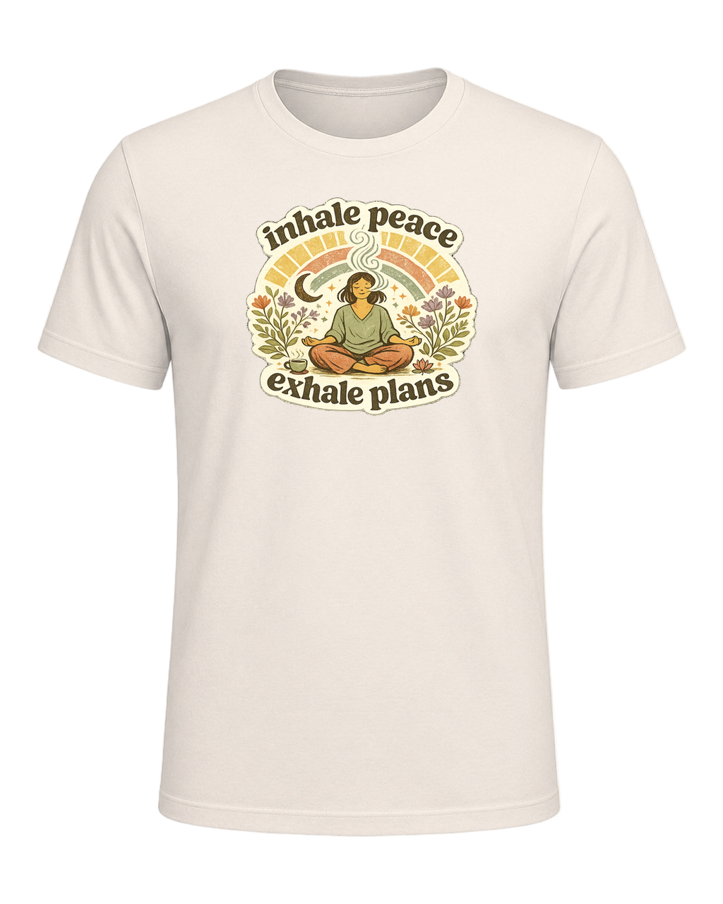 Inhale Peace Exhale Plans Tee — Natural