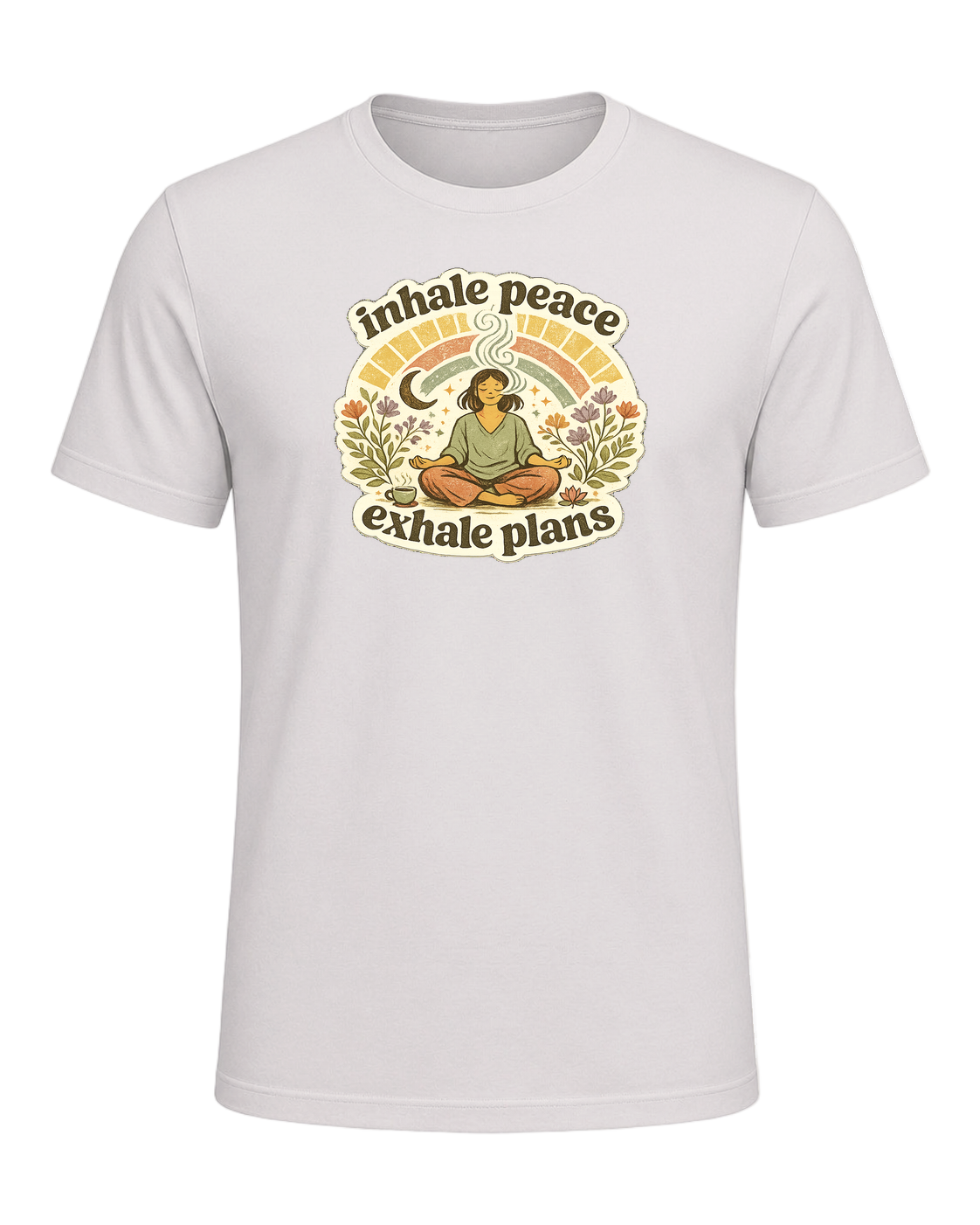 Inhale Peace Exhale Plans Tee — Vintage White