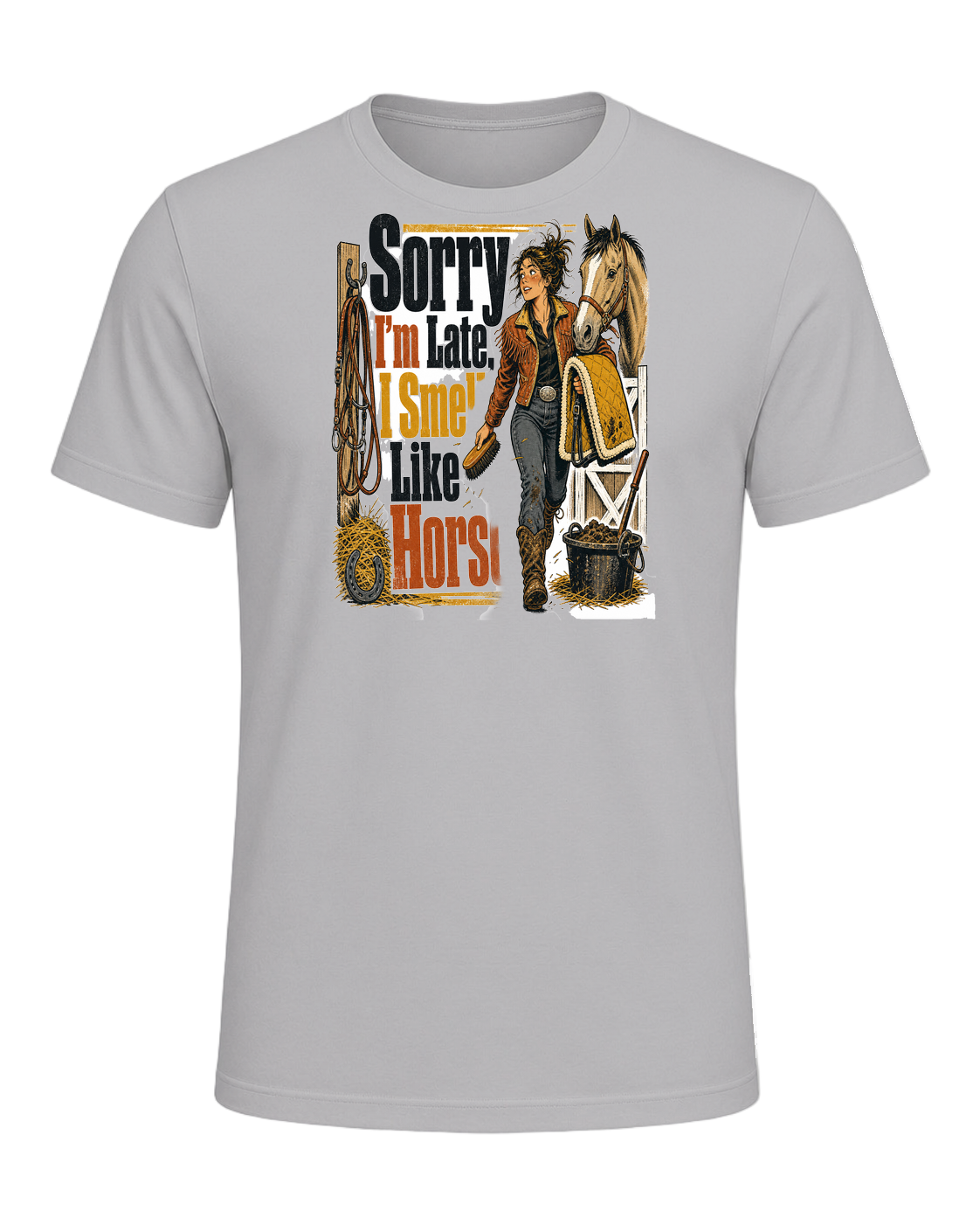 Sorry I'm Late, I Smell Like Horse — Athletic Heather