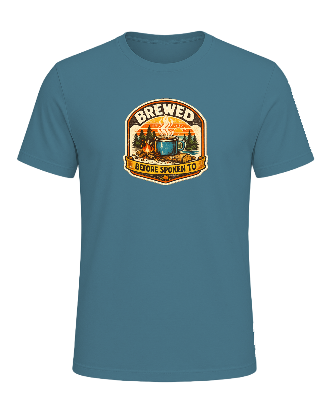 Brewed Before Spoken To Tee — Heather Deep Teal