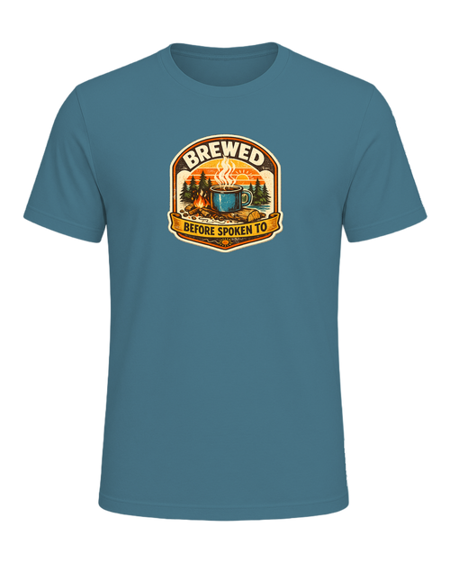 Brewed Before Spoken To Tee — Heather Deep Teal