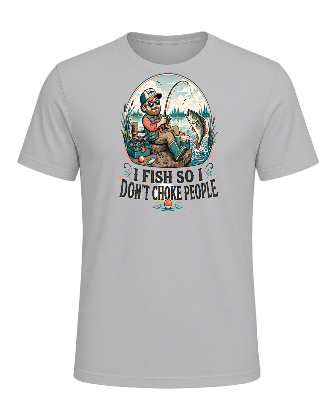 I FISH SO I DON'T CHOKE PEOPLE — Athletic Heather