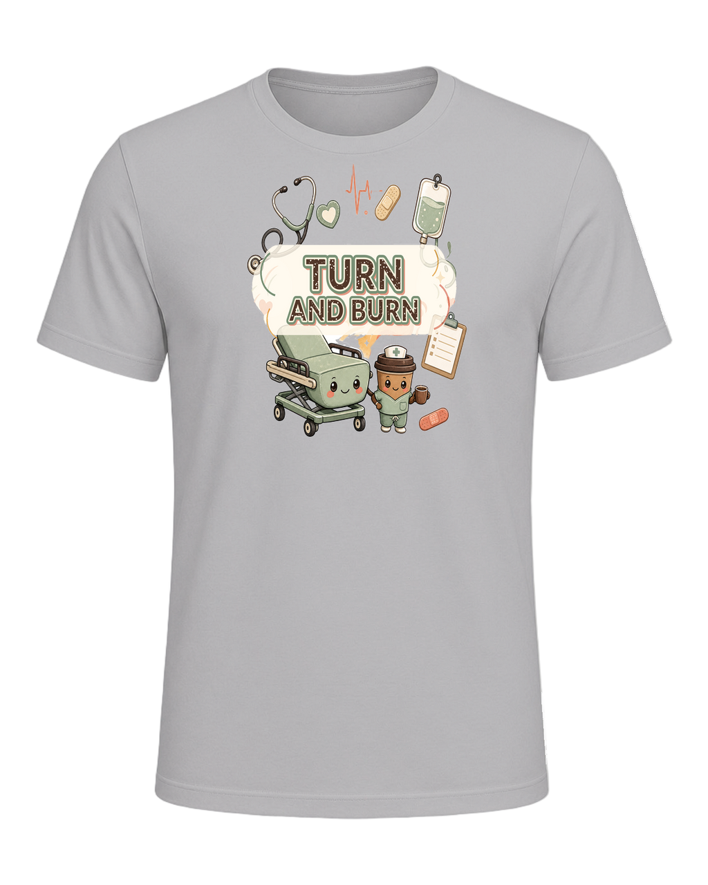 TURN AND BURN — Athletic Heather