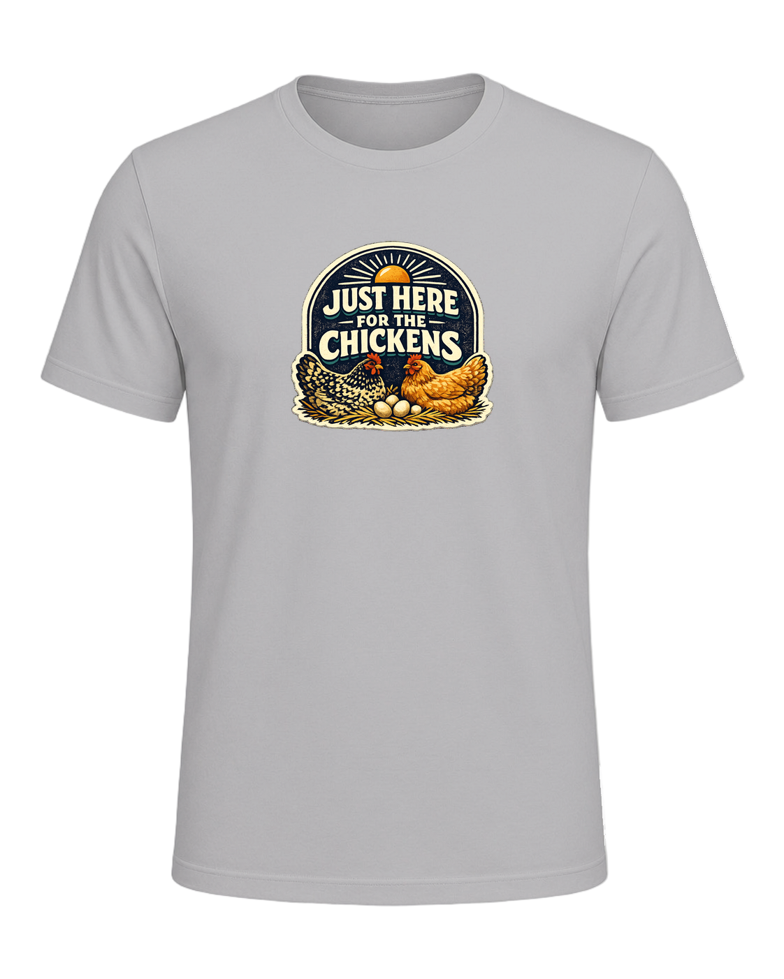 Just Here For The Chickens Tee — Athletic Heather