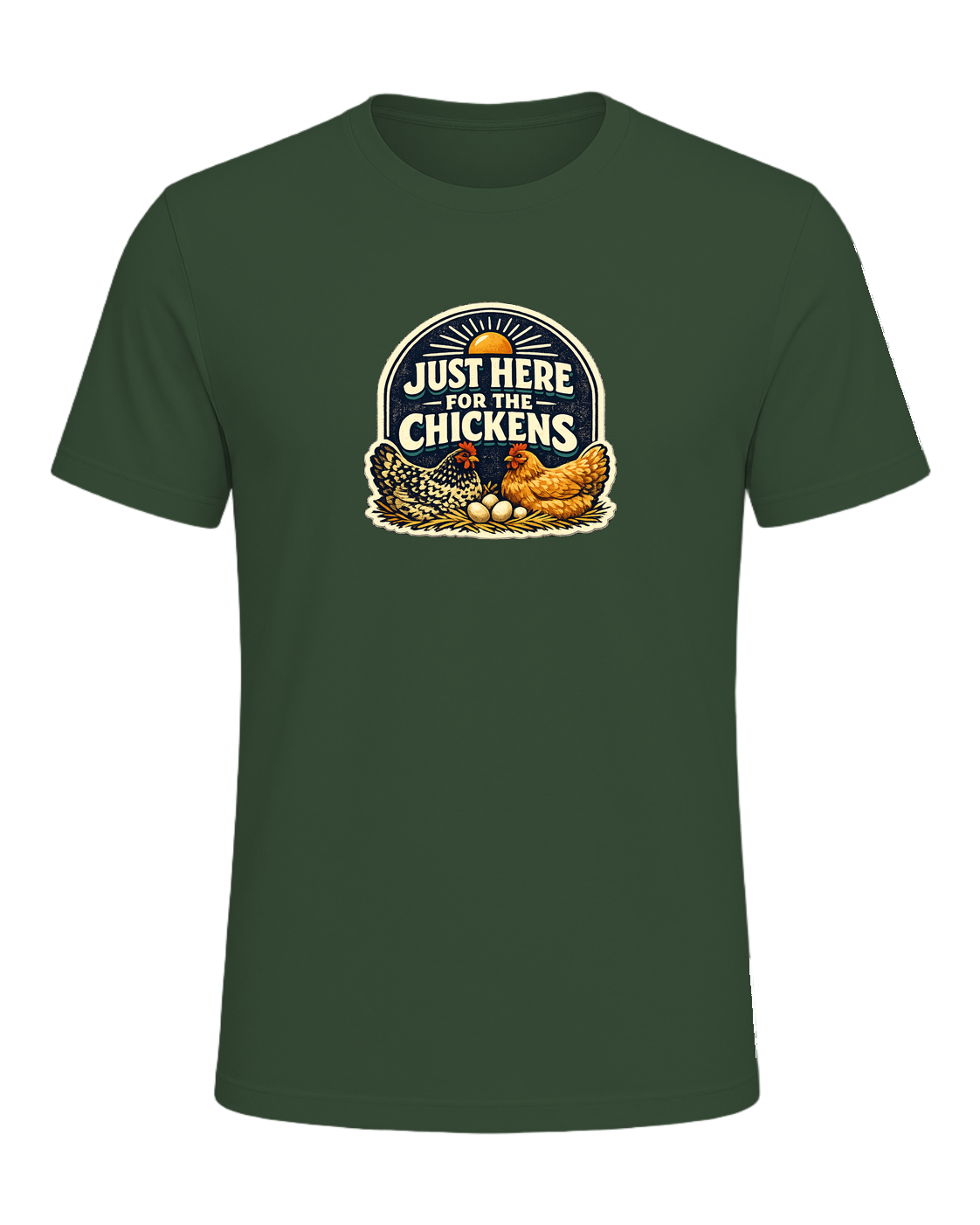 Just Here For The Chickens Tee — Heather Forest